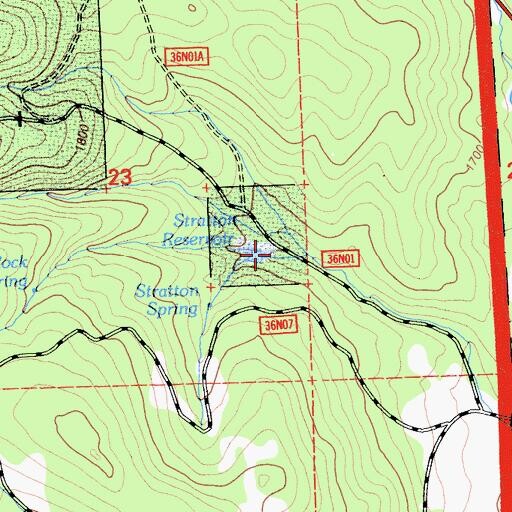 Topographic Map of Stratton Reservoir, CA