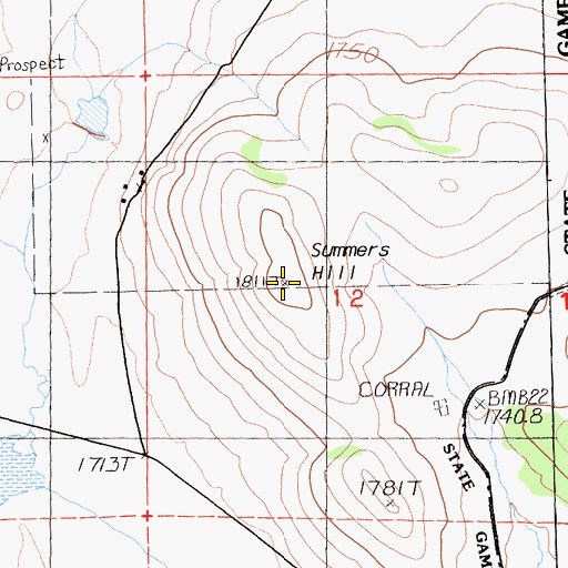 Topographic Map of Summers Hill, CA