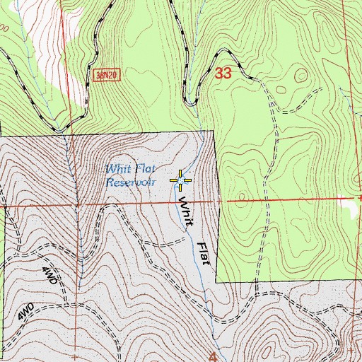 Topographic Map of Whit Flat Reservoir, CA