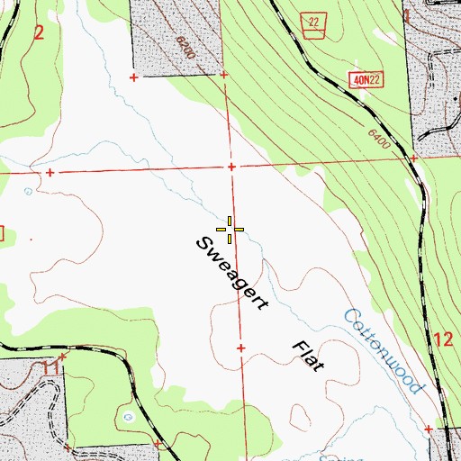 Topographic Map of Sweagert Flat, CA