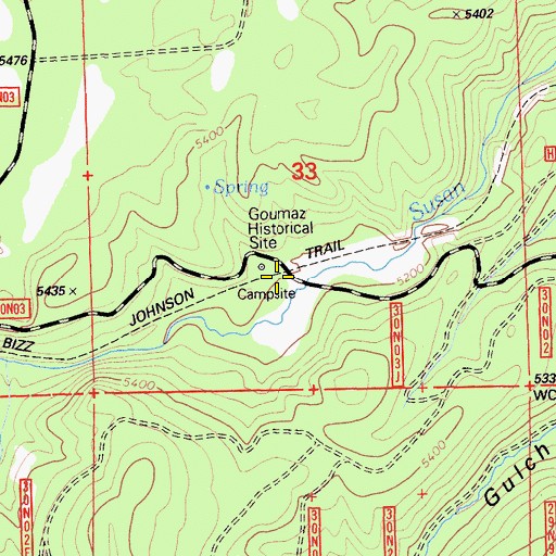 Topographic Map of Goumaz (historical), CA