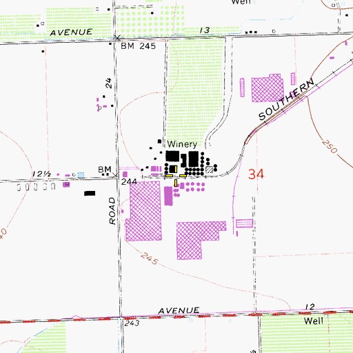 Topographic Map of Italian Swiss Colony, CA