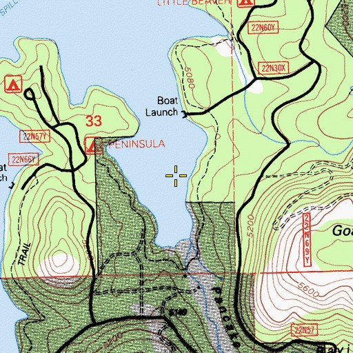 Topographic Map of Oats Meadow, CA