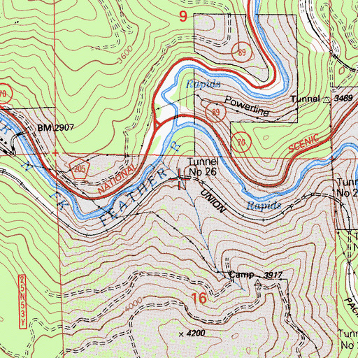 Topographic Map of Tunnel Number 26, CA