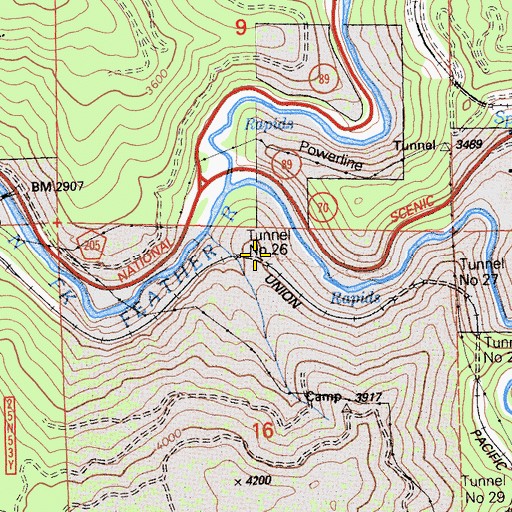 Topographic Map of Tunnel Number 26, CA