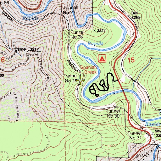 Topographic Map of Tunnel Number 29, CA