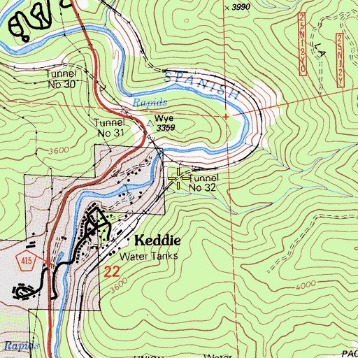 Topographic Map of Tunnel Number 32, CA
