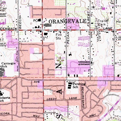 Topographic Map of Pecan Park, CA