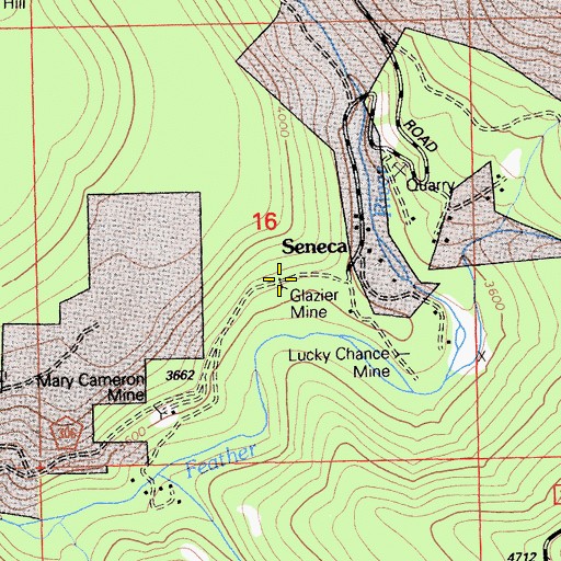 Topographic Map of Glazier Mine, CA