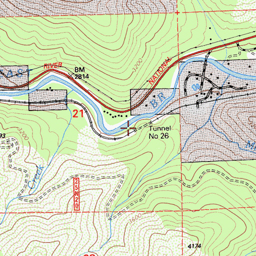 Topographic Map of Tunnel Number 26, CA