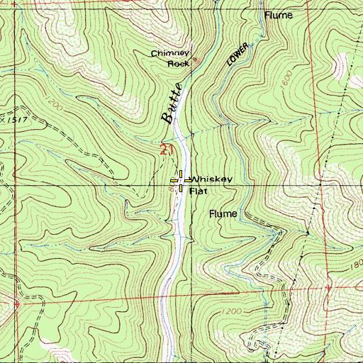 Topographic Map of Whiskey Flat, CA