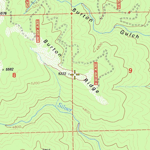 Topographic Map of Burton Ridge, CA