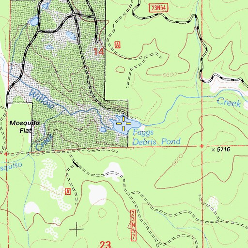 Topographic Map of Faggs Debris Pond, CA