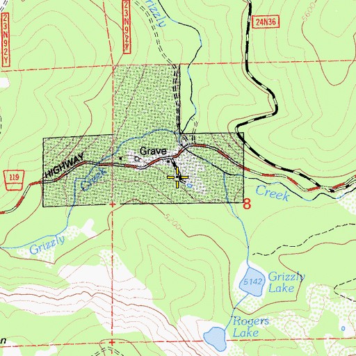 Topographic Map of Grubbs Cow Camp, CA