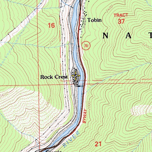Topographic Map of Rock Crest, CA