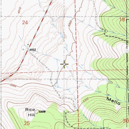 Topographic Map of Mello Canyon, CA