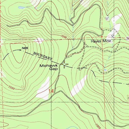 Topographic Map of Mohawk Gap, CA