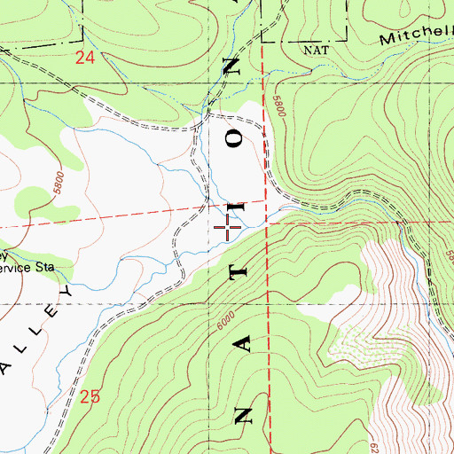 Topographic Map of North Branch Dog Creek, CA