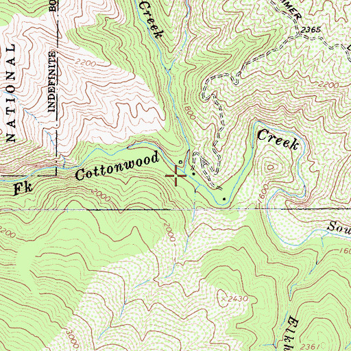 Topographic Map of Shackleford Place, CA