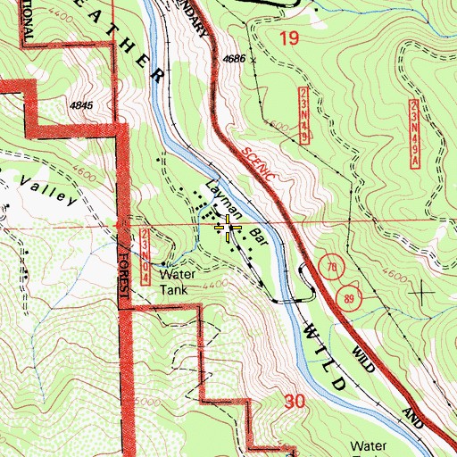 Topographic Map of Layman Camp, CA