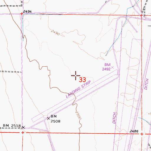 Topographic Map of Helendale Auxiliary Airport (historical), CA