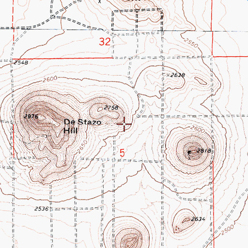 Topographic Map of De Stanzo Ranch (historical), CA