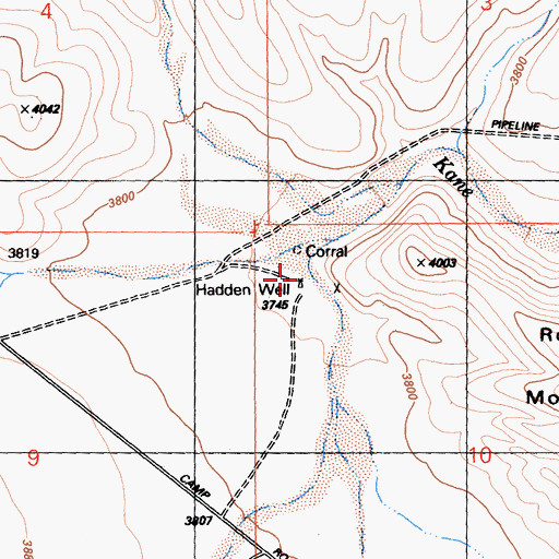 Topographic Map of Hadden Well, CA