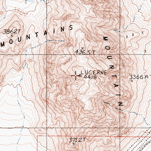 Topographic Map of White Horse Mountain, CA