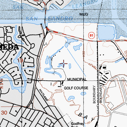 Topographic Map of Alameda Municipal Golf Course, CA