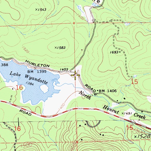 Topographic Map of Buffalo Ranch, CA