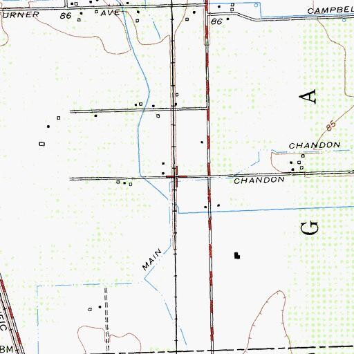 Topographic Map of Chandon (historical), CA