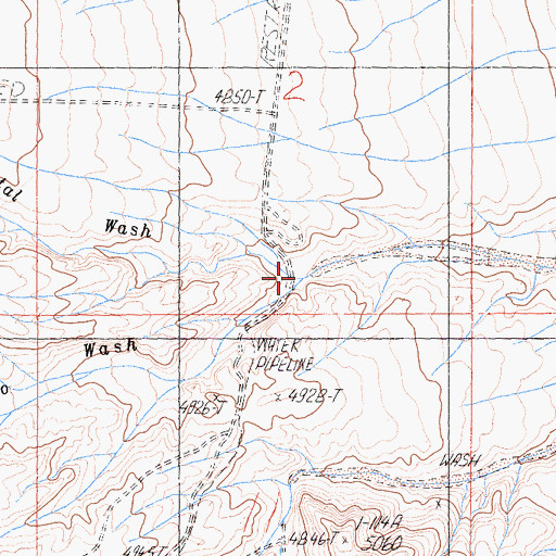 Topographic Map of Crystal Wash, CA