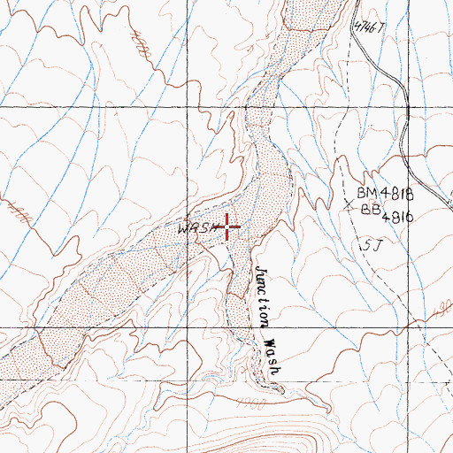 Topographic Map of Junction Wash, CA