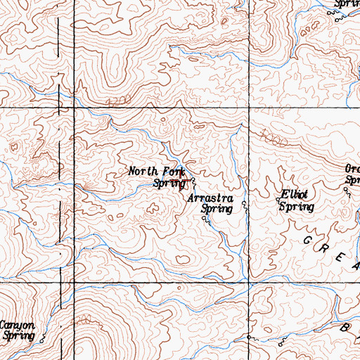 Topographic Map of North Fork Spring, CA