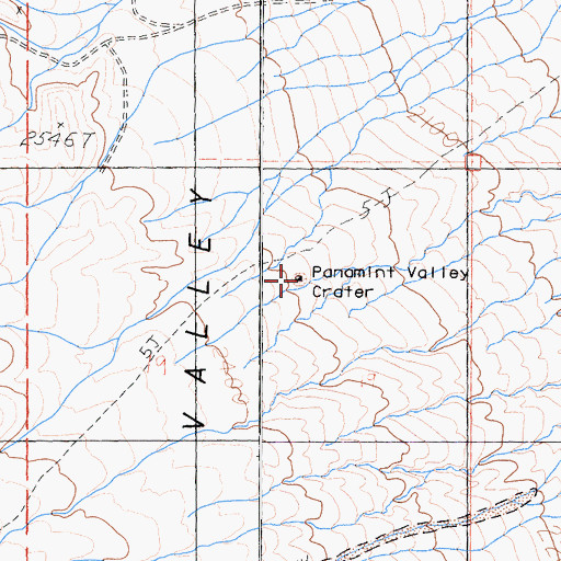 Topographic Map of Panamint Valley Crater, CA