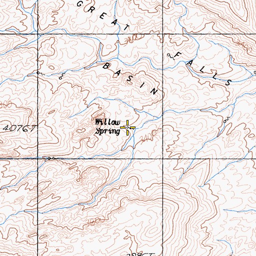 Topographic Map of Willow Spring, CA