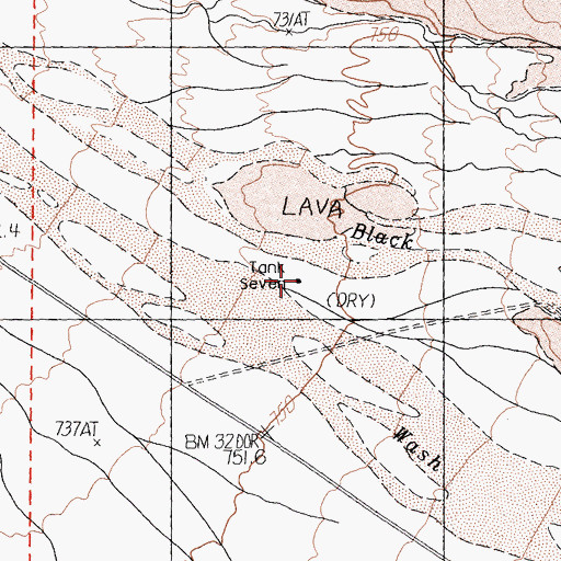 Topographic Map of Tank Seven, CA