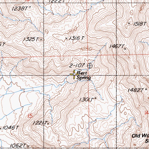 Topographic Map of Bert Spring, CA