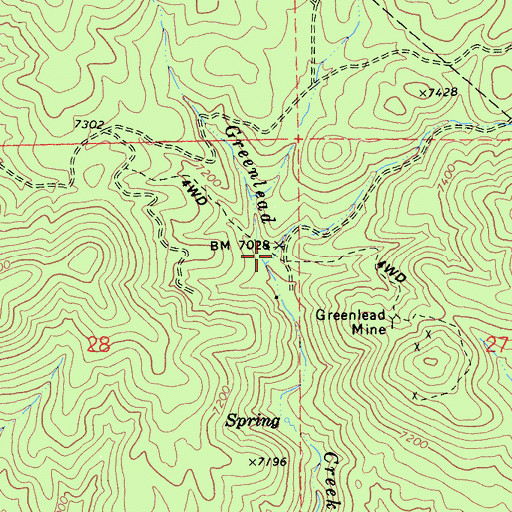 Topographic Map of Greenland Camp (historical), CA