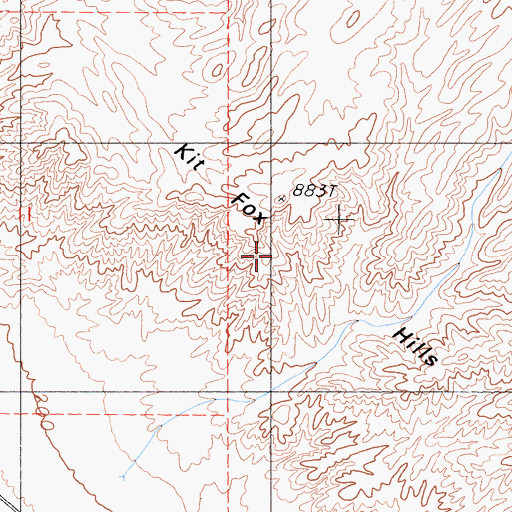 Topographic Map of Kit Fox Hills, CA