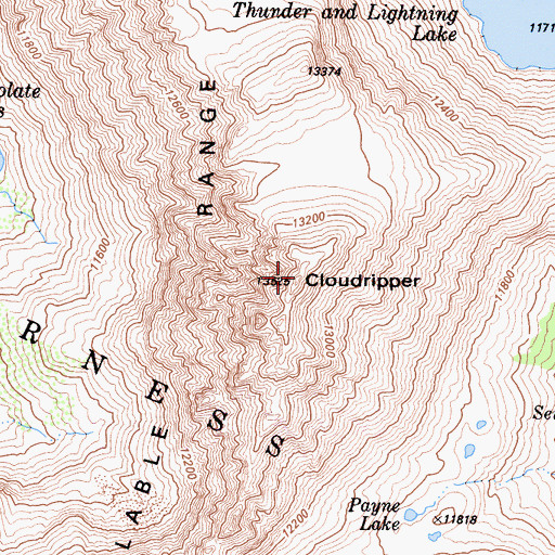 Topographic Map of Cloudripper, CA