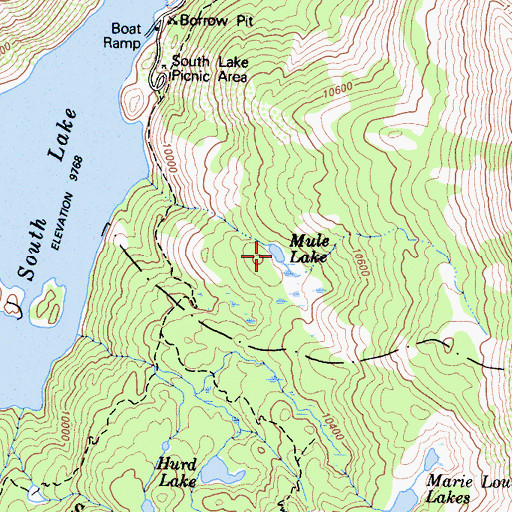 Topographic Map of Mule Lake, CA