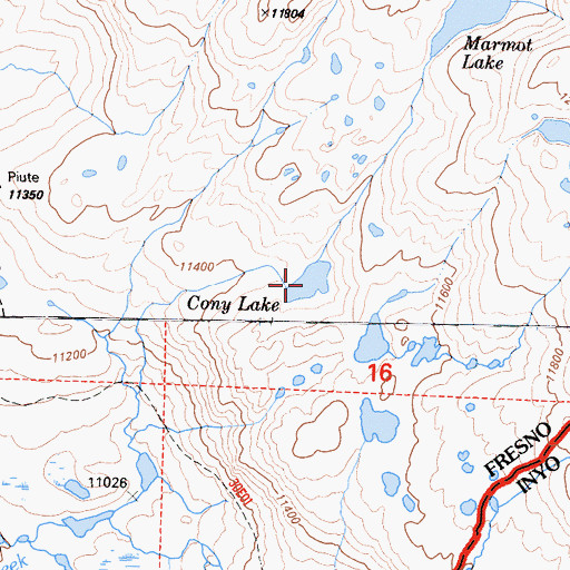 Topographic Map of Cony Lake, CA