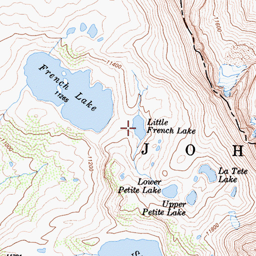 Topographic Map of Little French Lake, CA