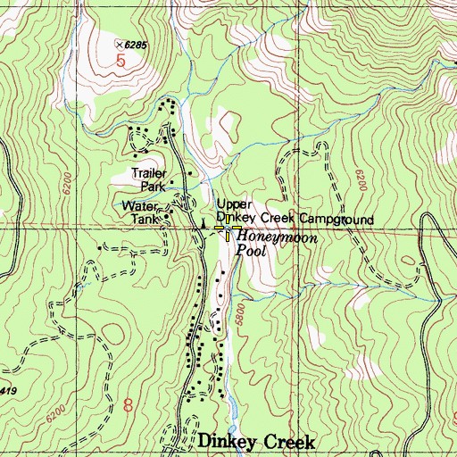 Topographic Map of Honeymoon Pool, CA