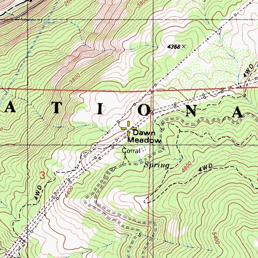 Topographic Map of Dawn Meadow, CA