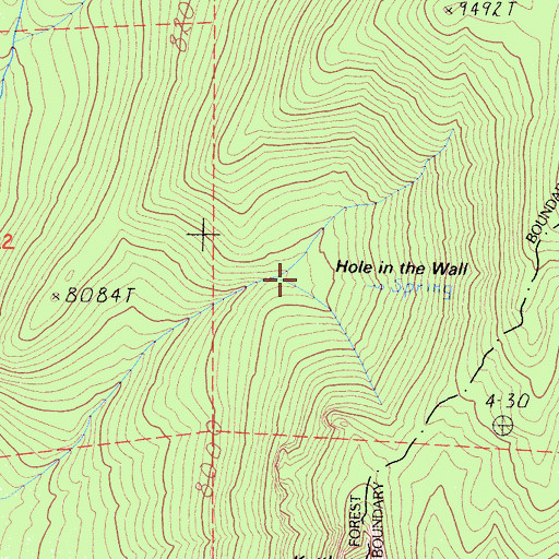 Topographic Map of Hole in the Wall, CA