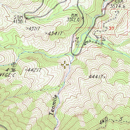 Topographic Map of Junction Vista Point, CA