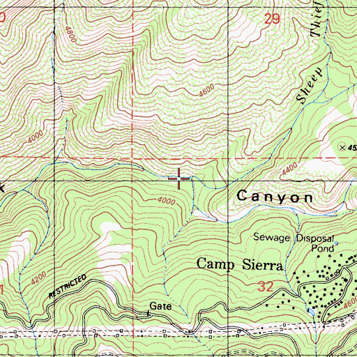 Topographic Map of Sheep Thief Creek, CA