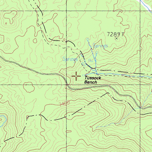 Topographic Map of Tussock Bench, CA
